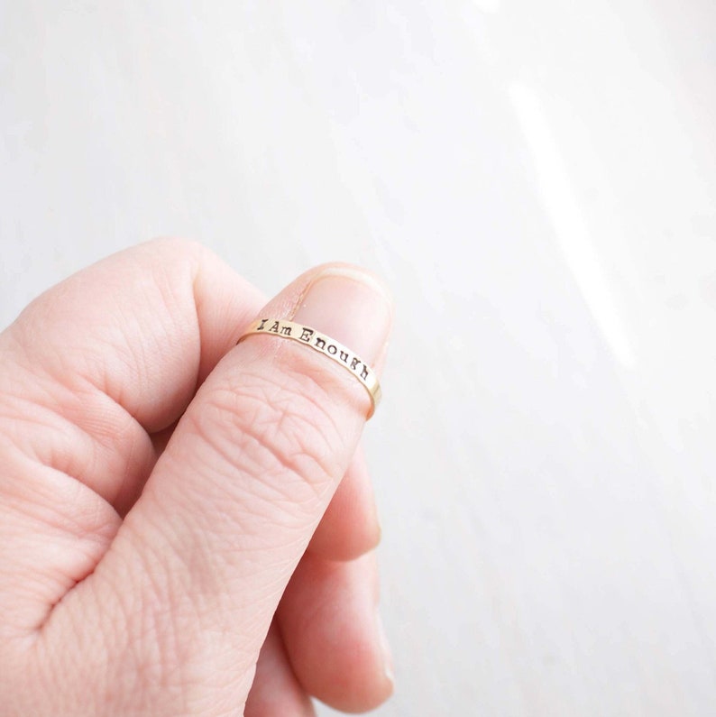 I Am Enough Ring You Are Enough Inspirational Ring Mental Etsy Sweden