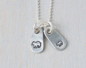 Mama Bear and Baby Bear Necklace Mama Bear and Bear Cub Necklace