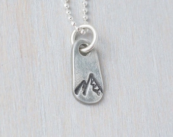 Mountain Necklace The Mountains are Calling Ski Necklace Snow Mountain Necklace Move Mountains Necklace