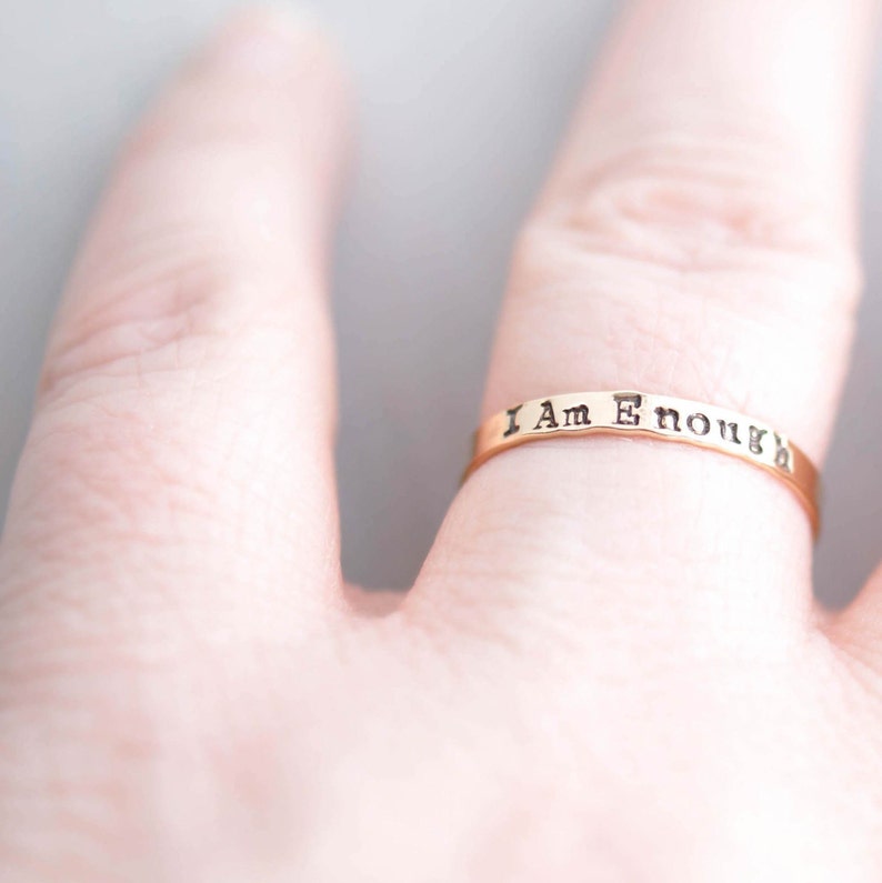 I Am Enough Ring You Are Enough Inspirational Ring Mental Etsy Sweden