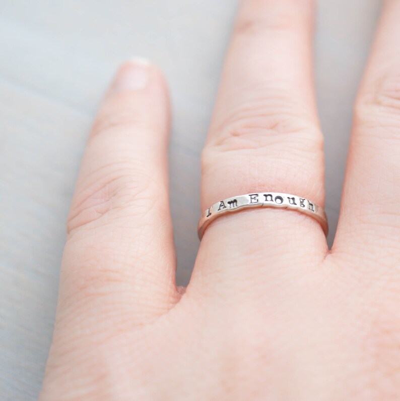 I Am Enough Ring You Are Enough Inspirational Ring Mental Etsy