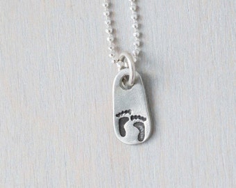 Baby Feet Necklace: Sterling Silver New Mom Push Present