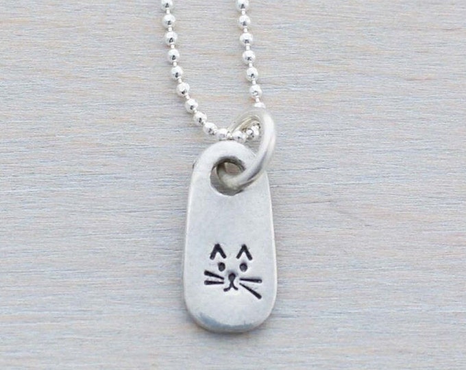 Kitten Necklace Dainty Cat Necklace Cat Jewelry Cute Kitty Face