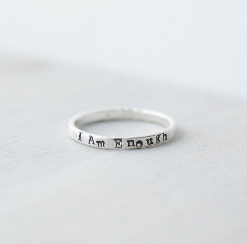 I Am Enough Ring You Are Enough Inspirational Ring Mental Etsy
