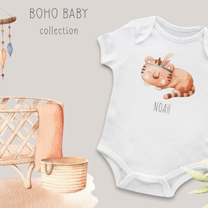 Watercolor Boho Baby Nursery Clipart. Baby Gender Neutral Clip Art Baby ...
