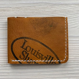 Greg Maddux Baseball Glove Leather Bifold Wallet - Reclaimed Minimalist Baseball Glove Wallet - Atlanta Braves - Gifts for Him