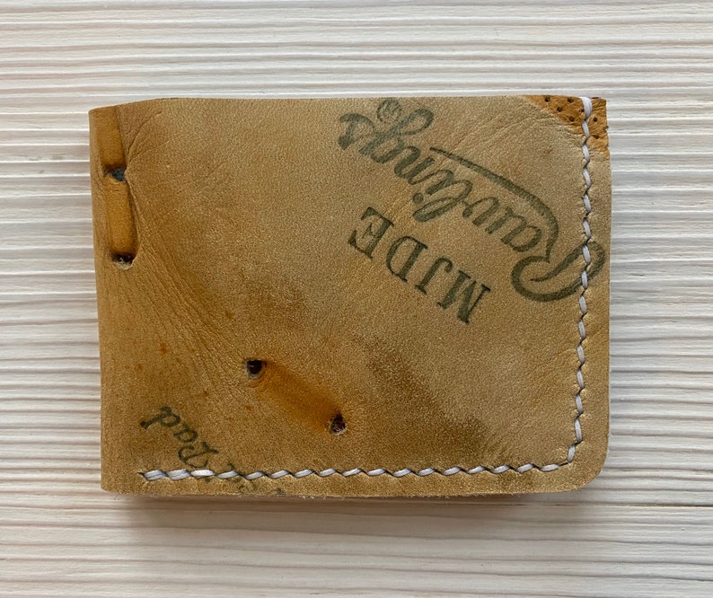 Gifts for Him Dave Concepcion Baseball Glove Leather Bifold Wallet Cincinnati Reds Reclaimed Minimalist Baseball Glove Wallet
