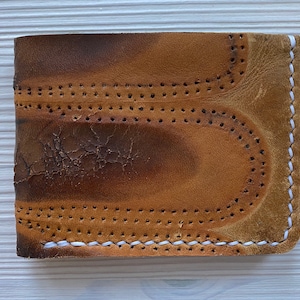 Dennis Eckersley Guante de béisbol Cartera bifold de cuero - Cartera de guante de béisbol minimalista recuperada - Oakland Athletics Red Sox Regalos para él