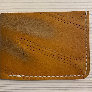Cartera plegable de cuero con guante de béisbol Bret Saberhagen - Cartera de guante de béisbol minimalista recuperada - Kansas City Royals - Regalos para él