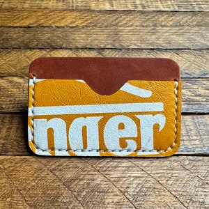 Cartera minimalista de cuero vintage Slazenger Tennis - Regalos para él - Estuche para tarjetas - Portatarjetas - Cartera para tenis