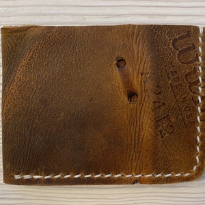 Red Schoendienst Baseball Glove Leather Bifold Wallet - Reclaimed Minimalist Baseball Glove Wallet - St. Louis Cardinals - Regalos para él