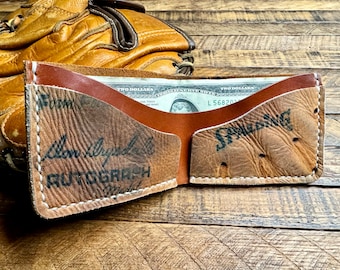 Cartera para guantes de béisbol Don Drysdale: plegable de cuero reciclado