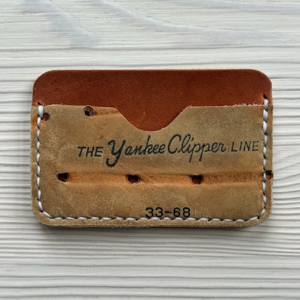 Yankee Clipper Baseball Glove Leather Minimalist Card Wallet - Gifts for Him - Card Case - MLB - DiMaggio - Card Holder - Horween Leather