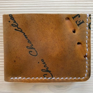 Chris Chambliss Guante de béisbol Cartera bifold de cuero - Cartera de guante de béisbol minimalista recuperada - New York Yankees Braves - Regalos para él