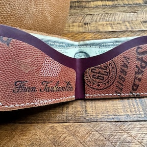Fran Tarkenton Vintage Football Leather Bifold Wallet - Minnesota Vikings - Regalo único