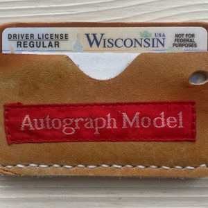 Vintage Guante de béisbol Cuero Billetera minimalista para tarjeta - Regalos para él - Estuche para tarjeta - MLB - Soporte para tarjeta - Horween Leather