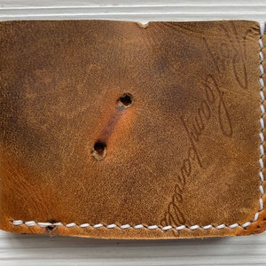 Cartera de cuero con forma de guante de béisbol de Roy Campanella, billetera plegable minimalista de cuero Horween