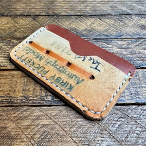 Cartera minimalista de cuero con forma de guante de Kirby Puckett - Regalos para él - Estuche para tarjetas - Minnesota Twins - Portatarjetas - Cuero Horween
