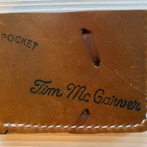 Tim McGarver Guante de béisbol cartera de cuero, Horween cuero minimalista plegable