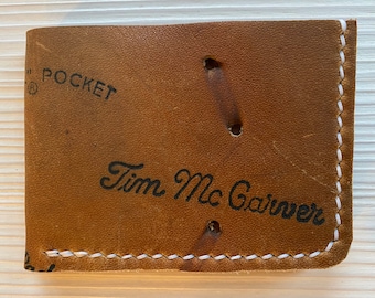 Tim McGarver Guante de béisbol cartera de cuero, Horween cuero minimalista plegable