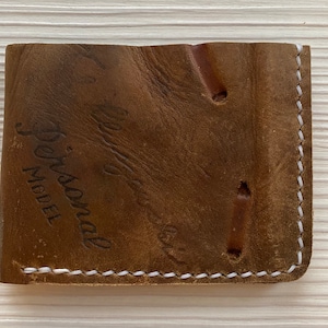 Ted Kluszewski Guante de béisbol Cartera bifold de cuero - Cartera de guante de béisbol minimalista recuperada - Cincinnati Reds - Regalos para él