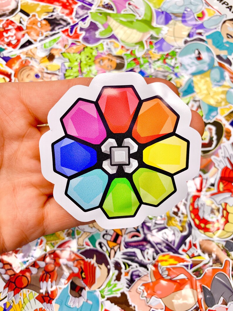 Rainbow Badge Pokemon Custom Vinyl Sticker Limited Edition Etsy