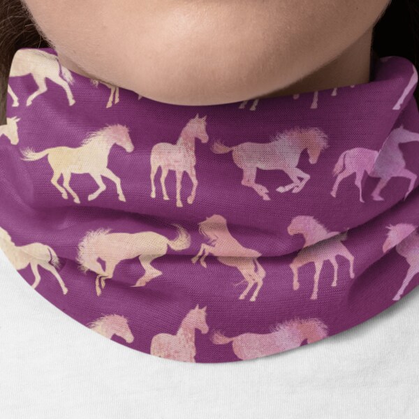 Gaiter rose foncé de cou de cheval, masque de visage de cheval, cadeau d’amant de cheval, foulard de cou, foulards et enveloppements, impression mignonne amusante, masque d’impression de cheval