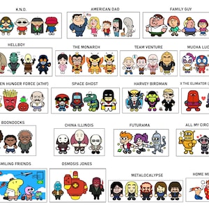 Assorted TV Character Acrylic Charms