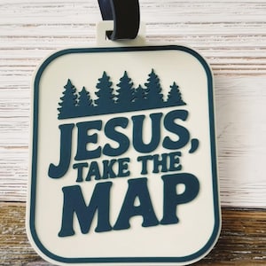 Jesus Take The Map Luggage Tag – Christian Travel Accessory, Faith-Based Bag Tag, Inspirational Gift