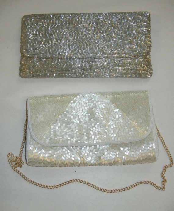 Silver Beaded Moyna Purse and Similar Purse Lot Vi