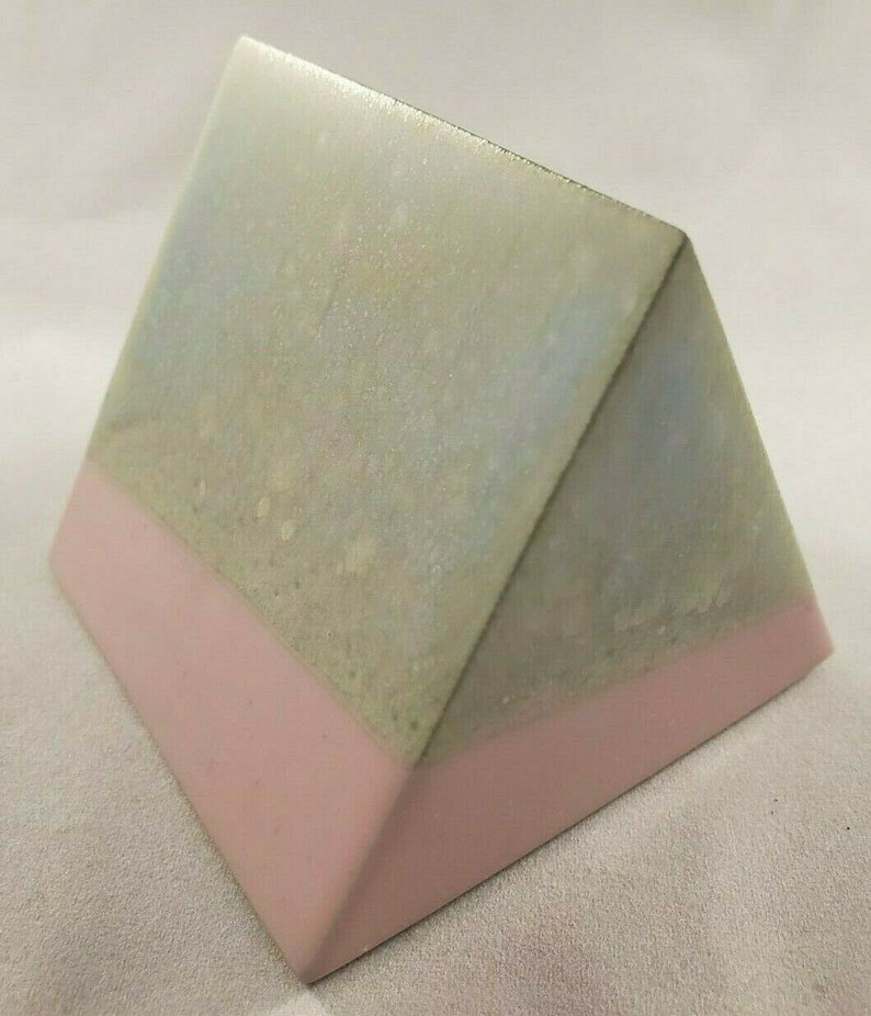 Gorgeous Pair of Small Modern Ceramic Prisms Limited Signed