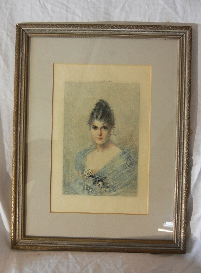VINTAGE 1893 BARRIE Etching of a Woman Framed. Etsy