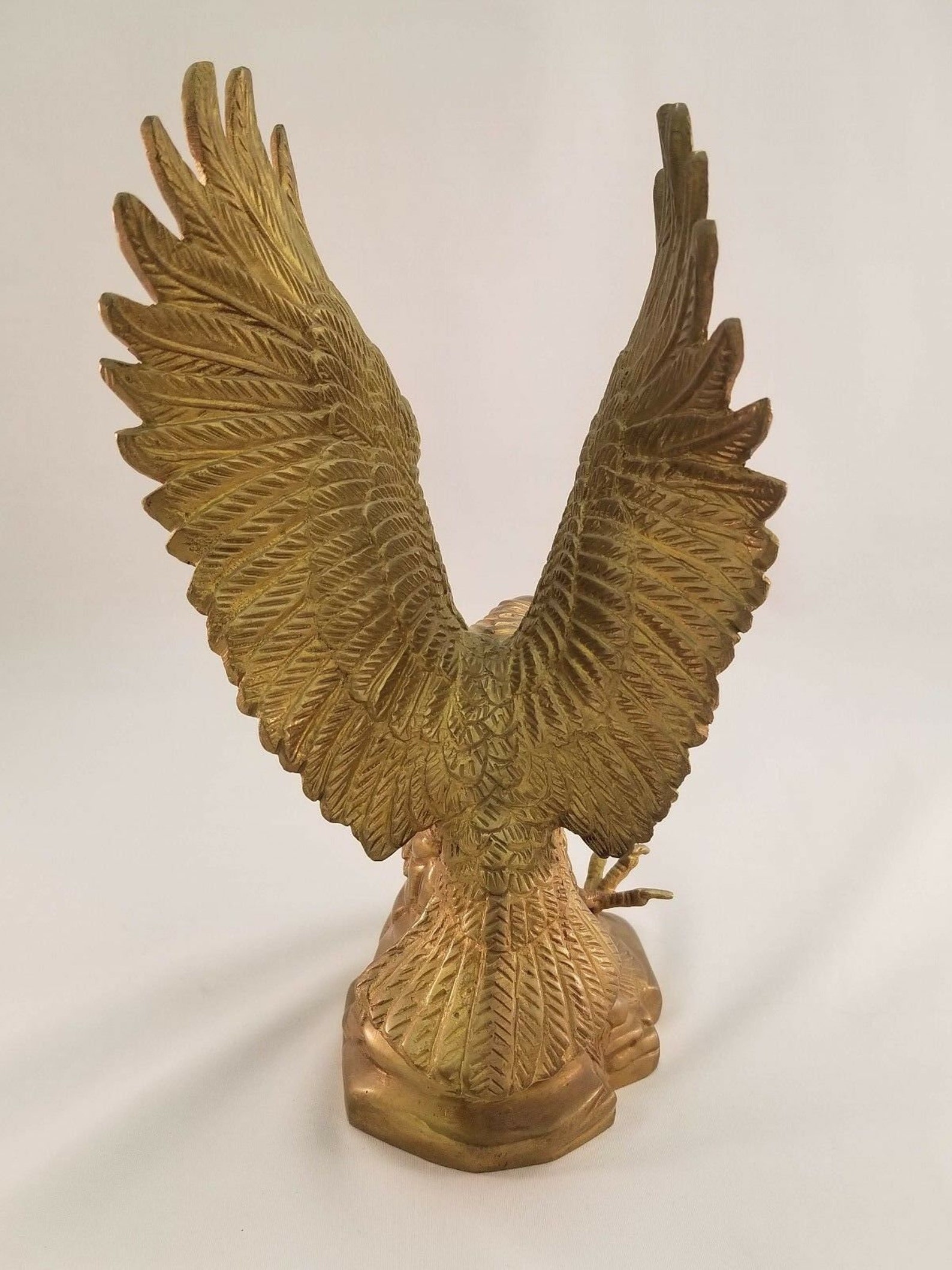 Large Brass Flying Eagle Statue Etsy