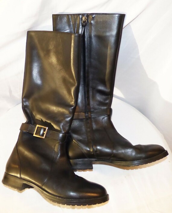 ralph lauren black leather booties