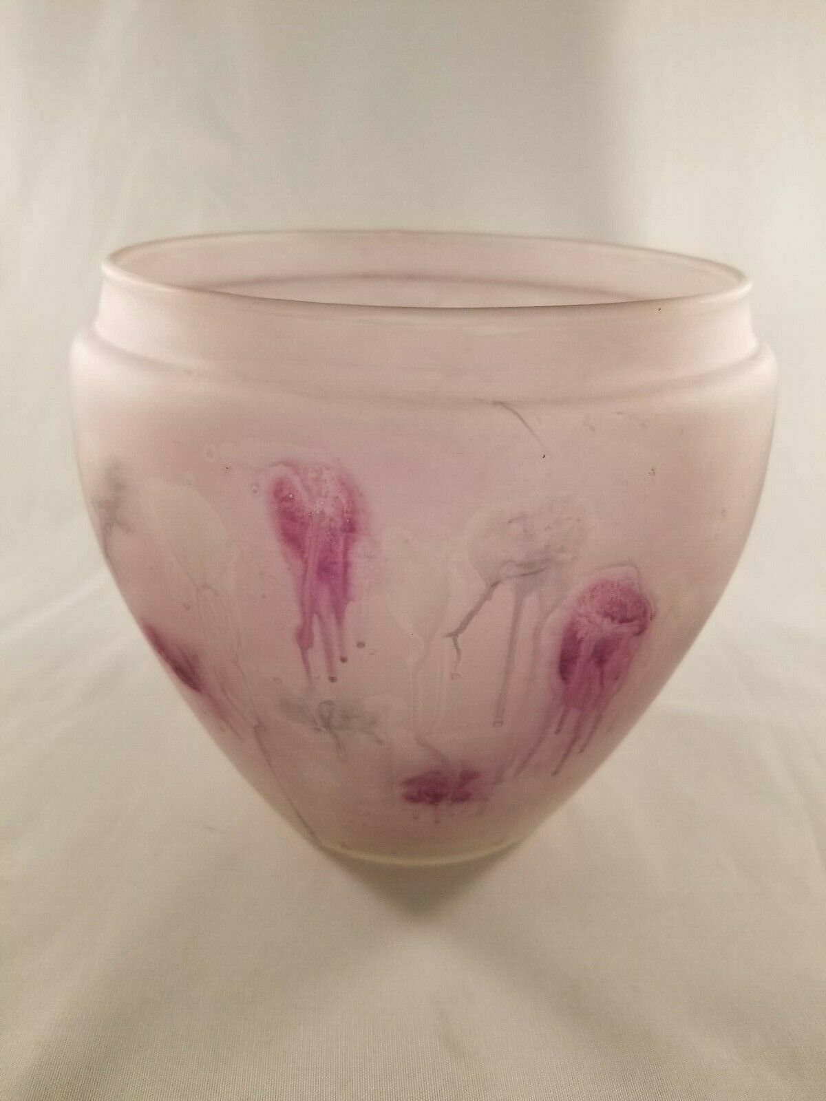 Vintage Purple Art Glass Color Drop Pattern Bowl Etsy