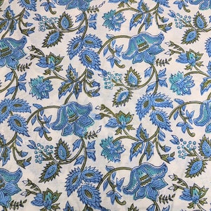 Floral Cotton Block Printed Fabric