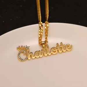 Custom Cuban Chain Name Necklace: 18K Gold, Silver, or Rose Gold Finish
