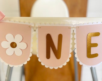 Daisy First Birthday High Chair Banner/ First Birthday High Chair Banner/First Birthday Party Decorations/One High Chair Banner/Groovy One