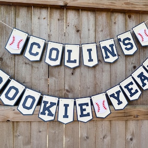 Custom Rookie Year Banner/Rookie of the Year Banner/ Baseball First Birthday Banner/First Birthday Banner