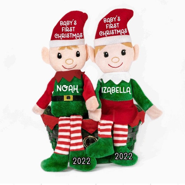 Baby's First Christmas Elf/Personalized Plush Elf/Baby Christmas Elf/Baby Christmas Gift/Baby Keepsake
