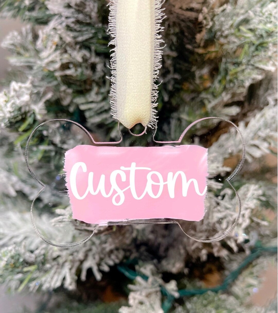 Custom Dog Bone Ornament, Custom Pet Ornament, Pet Ornament, Pet Gift