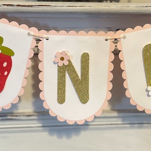 Berry First Birthday Banner/Berry Sweet Birthday Banner/Strawberry Theme One Birthday Banner/One Birthday Banner