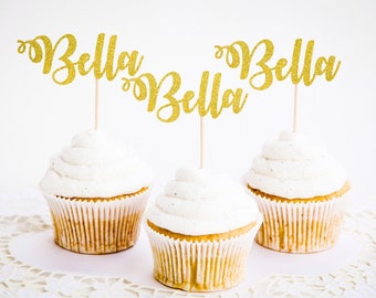 12 name cupcake toppers/custom cupcake toppers/personalized cupcake toppers/cupcake toppers/birthday cupcake toppers