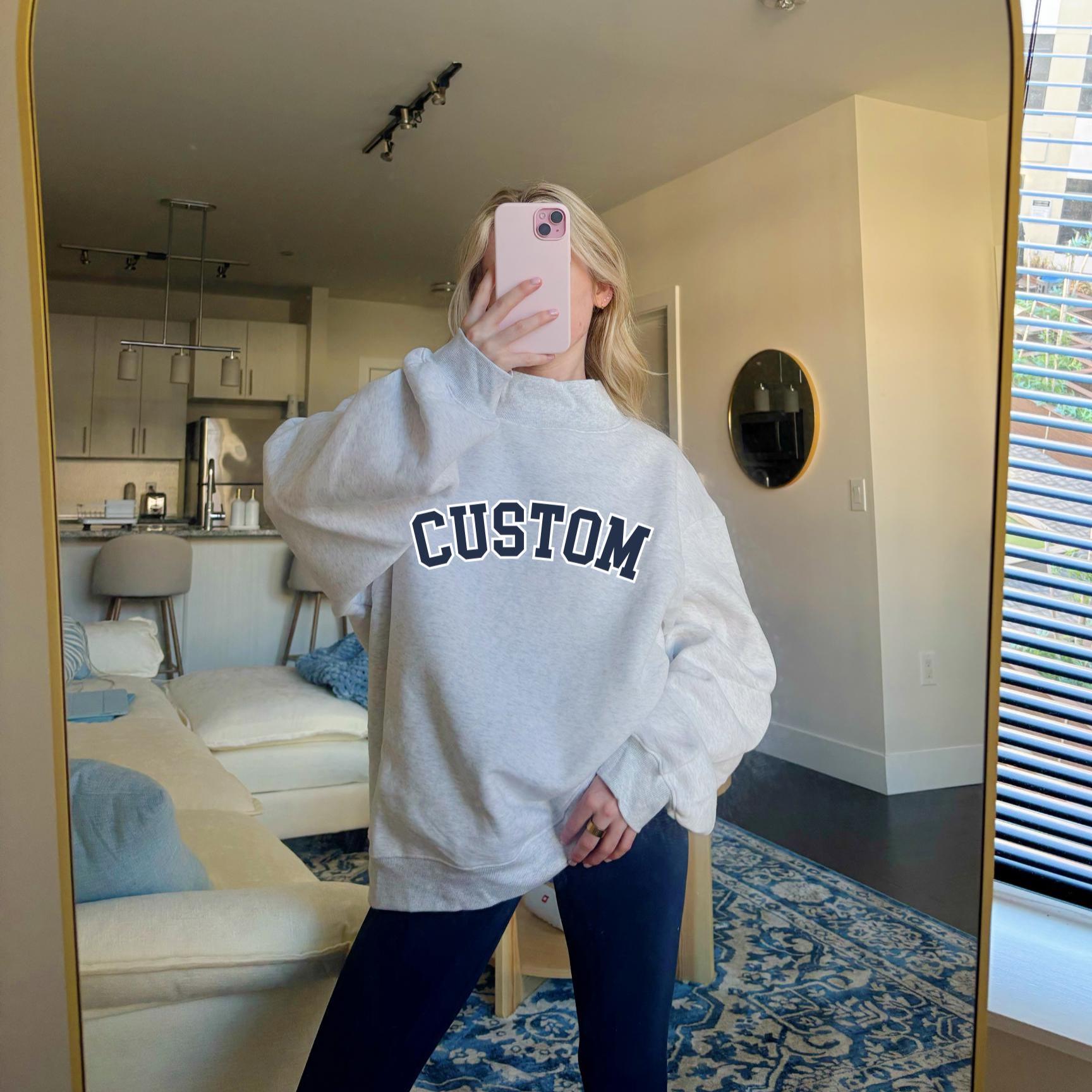 トップス willfully handmade randompearlknitvest CUSTOM Embroidered Mockneck Sweatshirt - Etsy