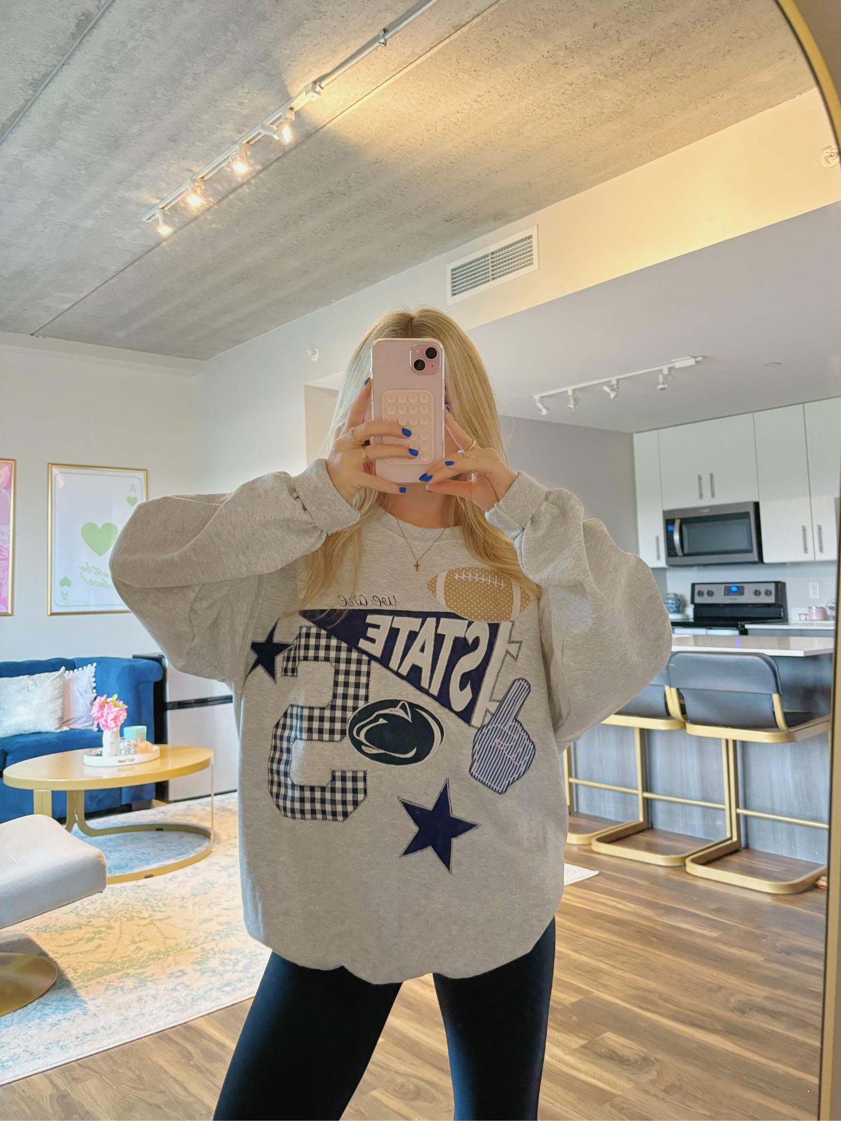 CUSTOM Embroidered Pennant Flag Sweatshirt - Etsy