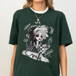 Disney Cruella Artsy Disney Classic Art Cruella Portrait Collage Shirt, Disney Villains Cruella Tee, Disney Family Group Matching Shirt