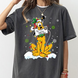 Disney Pluto Dog Christmas Lights Snowflake Shirt, Mickey and Friends Merry Christmas Shirt, Disneyland Matching Christmas Group Shirts