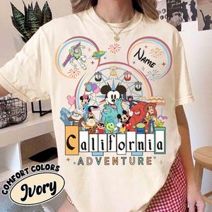 Camiseta personalizada da Disneyland California Adventure, camiseta Disney Mickey e Amigos Toy Story, aventura em família na Disney, camiseta para viagem à Disneyland