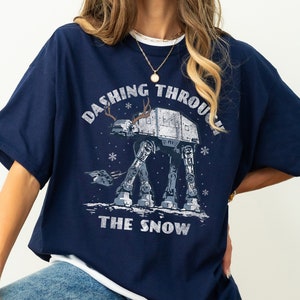 Star Wars Christmas AT-AT Walker Dashing Through The Snow T-Shirt, Disney Star Wars Christmas Tee, Disneyland Matching Christmas Sweatshirt