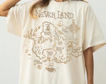 Disney Pixar Peter Pan Neverland Map T-Shirt, Disney Peter Pan Tee, Magic Kingdom, Disney Family Matching Shirt, Disneyland Trip Outfits